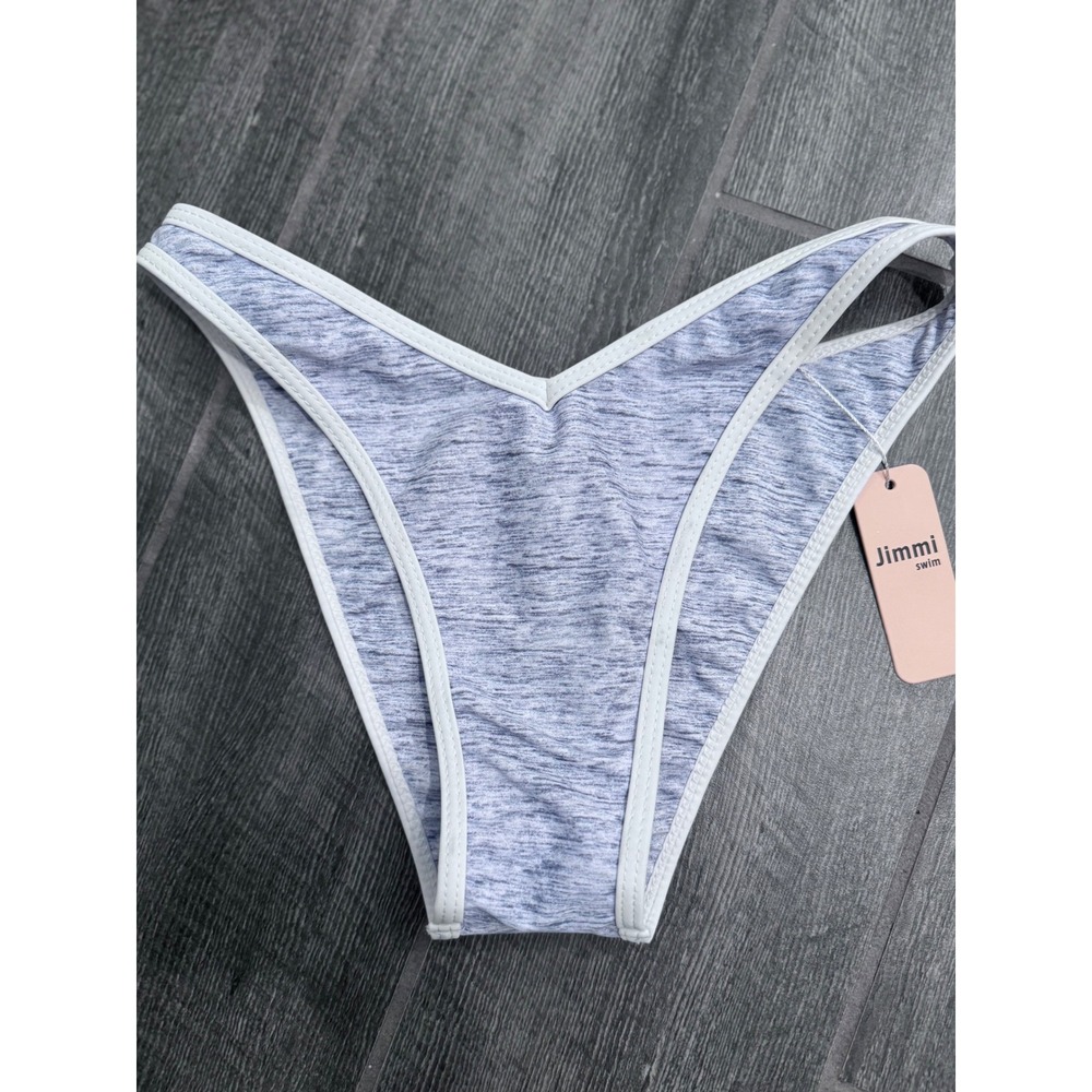 Jimmi Swim Bikini Bottom High Cut Gray Small NWT
